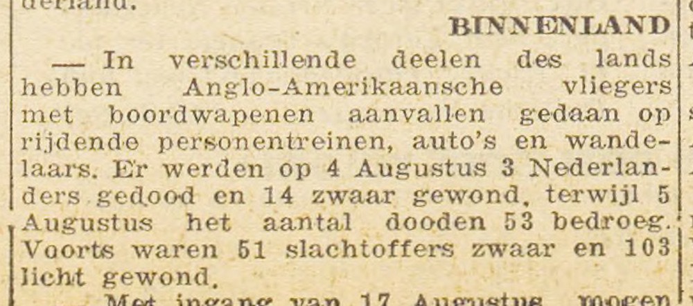 19440808-HC Nieuws uit de courant van gisteren, Binnenland